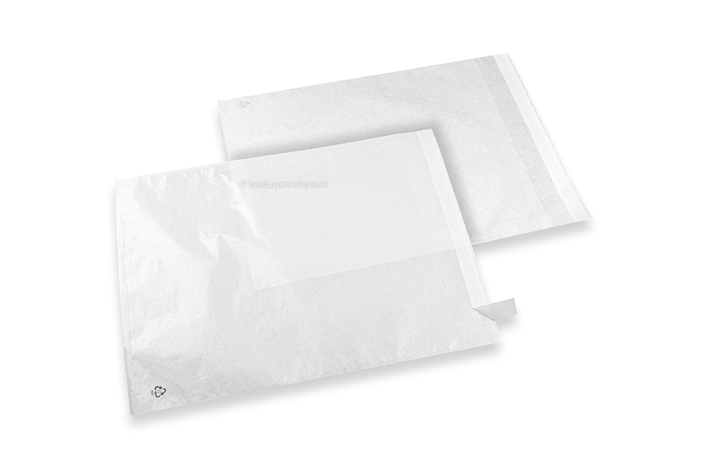 White glassine bags with peel-and-seal strip - 270 x 300 mm