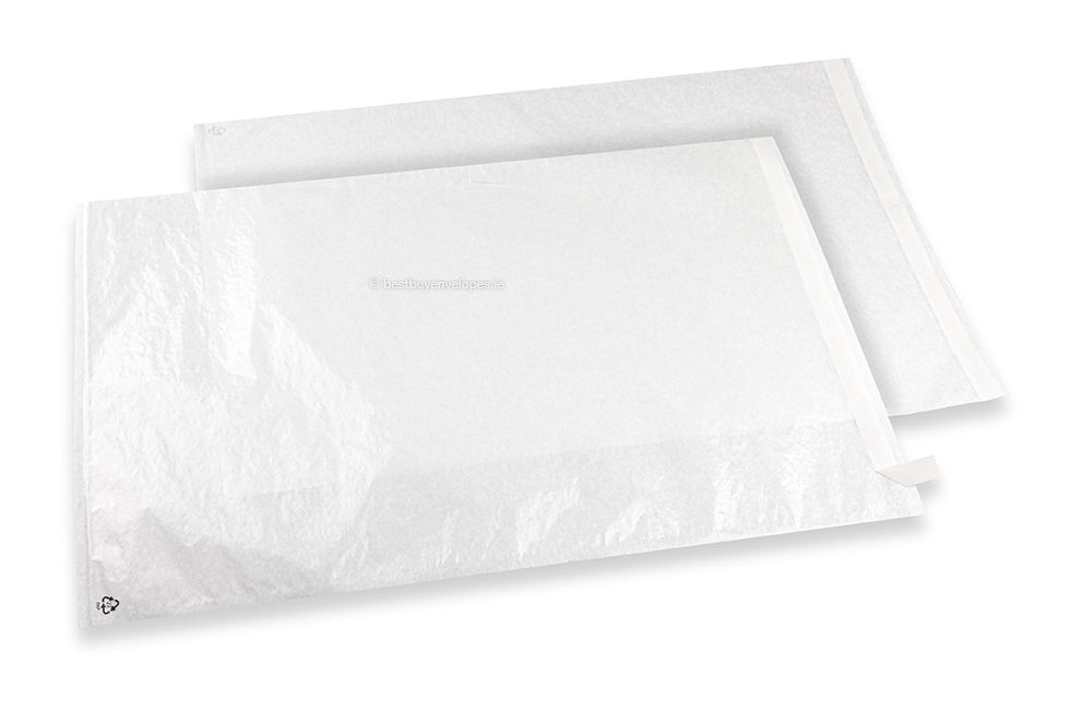 White glassine bags with peel-and-seal strip - 340 x 500 mm