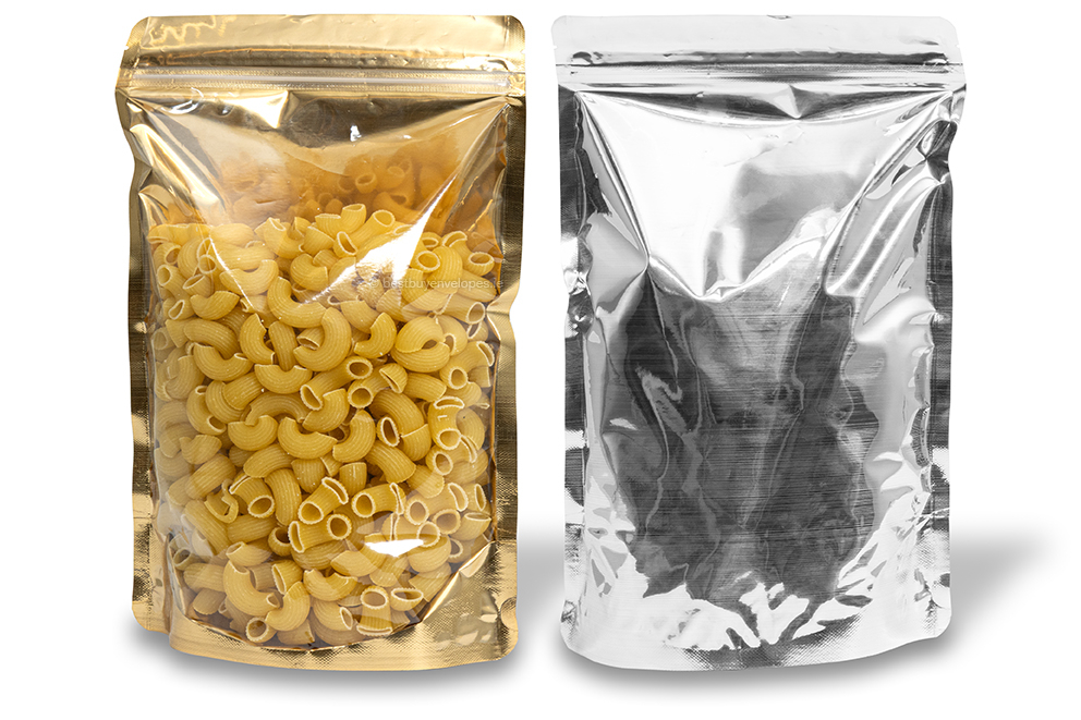 Stand up pouches metallic transparent - gold metallic, 200 x 300 x 100 mm - 1800 ml