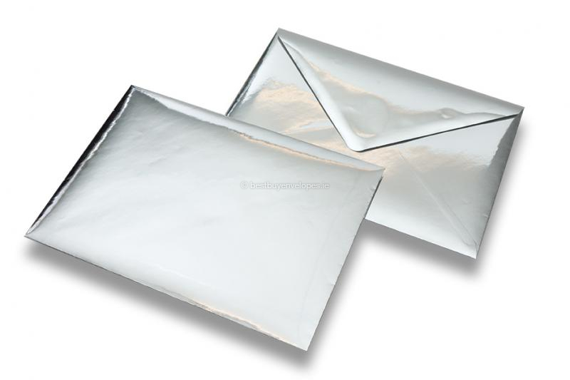 Silver metallic glossy envelopes