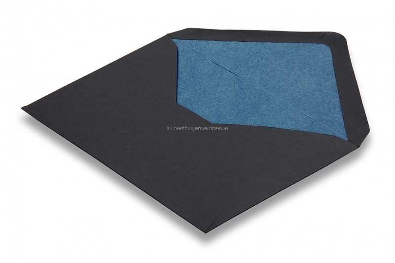 Lined black envelopes - blue lined