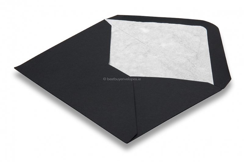 Lined black envelopes - white lined