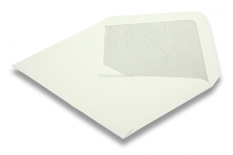 Lined ivory white envelopes - white lined