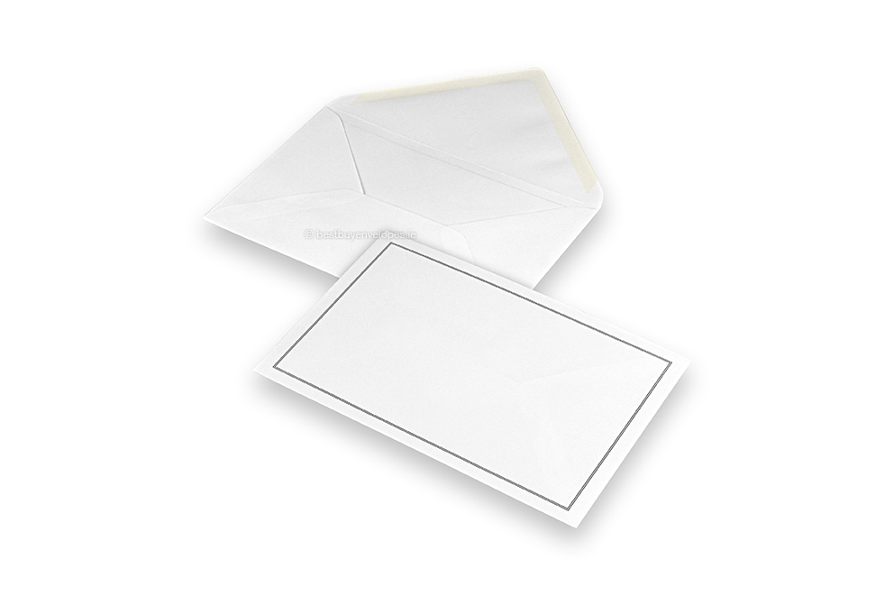 Mourning envelopes - White + double border, 120 x 185 mm