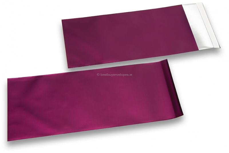 Burgundy coloured matt metallic foil envelopes - 110 x 220 mm
