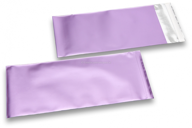 Lilac coloured matt metallic foil envelopes - 110 x 220 mm