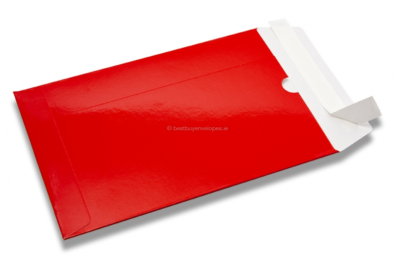 Glossy cardboard envelopes red 162 x 235 mm a5 10 items