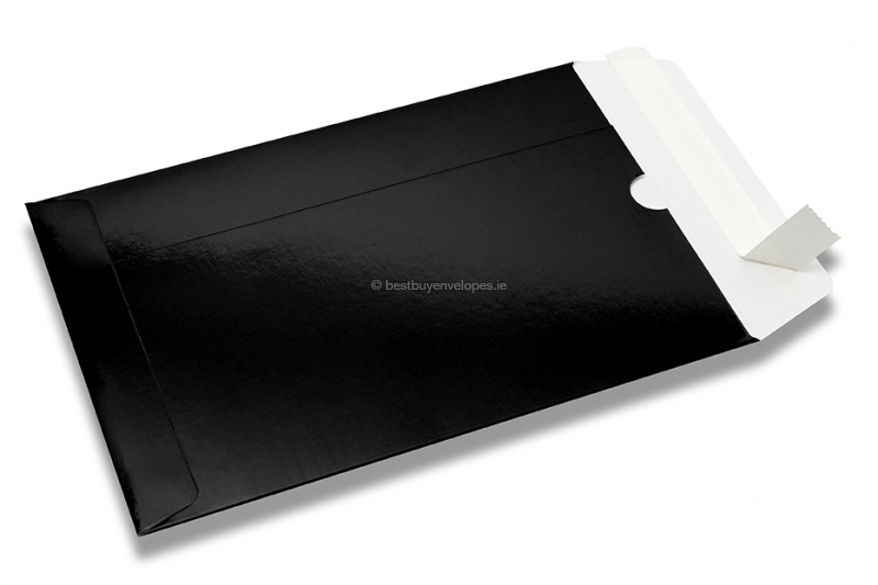 Black coloured cardboard envelopes