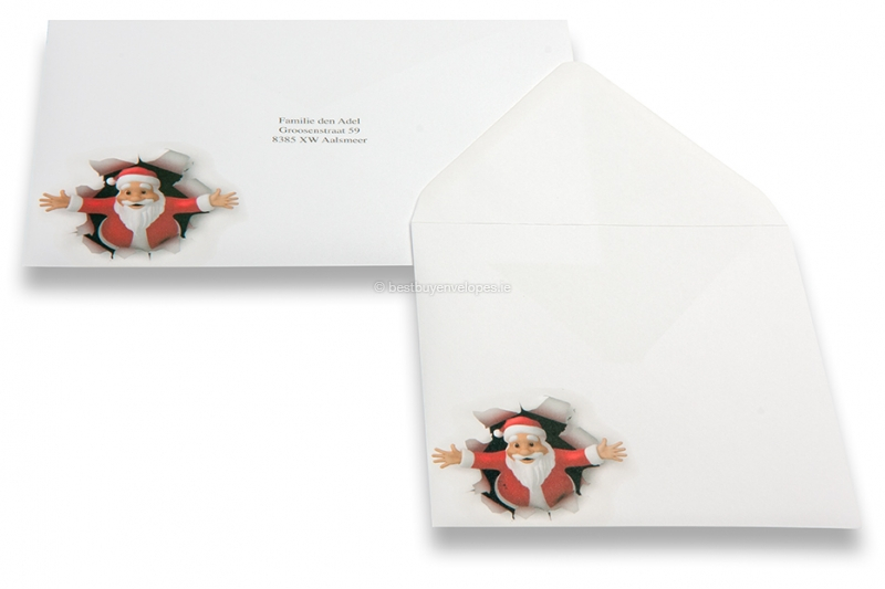 Christmas card envelopes - 3D Santa