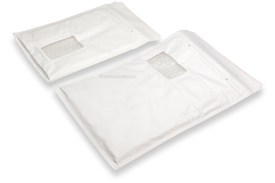 White air-cushioned envelopes with window