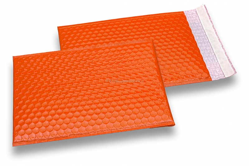 Orange high-gloss air-cushioned envelopes