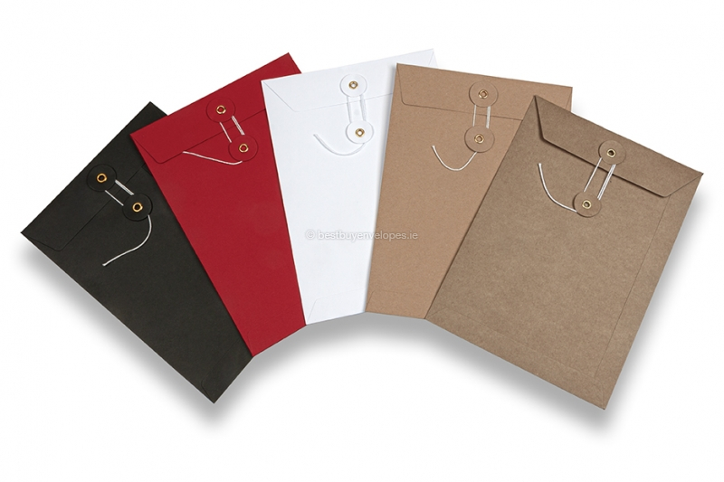 Envelopes with string and washer closure