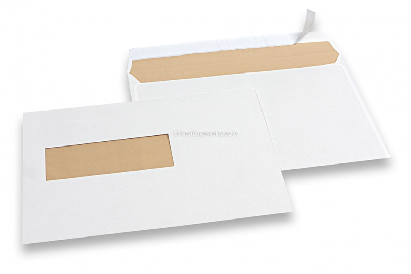 Window envelopes offwhite, 156 x 220 mm (EA5), window left 40 x 110 mm, window position 20 mm from the left side and 66 mm from the bottom, 90gsm, approx. 7g. per unit 
