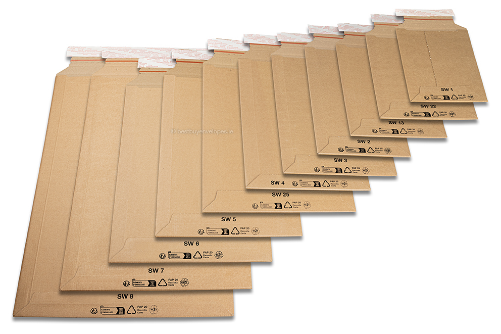 Corrugated cardboard envelopes