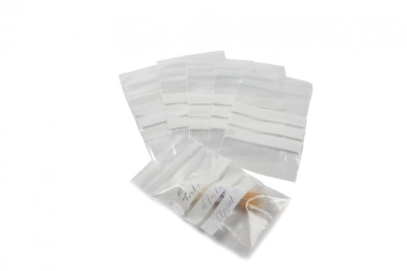 Grip-seal bags - transparent with 3 write-on areas (example with contents)