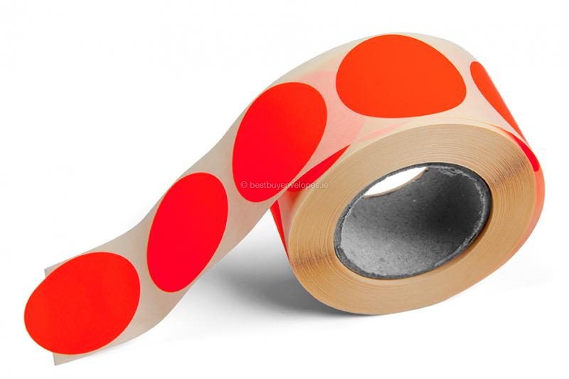 Round coloured labels - Red
