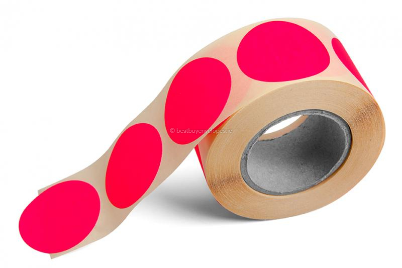 Round coloured labels - Pink