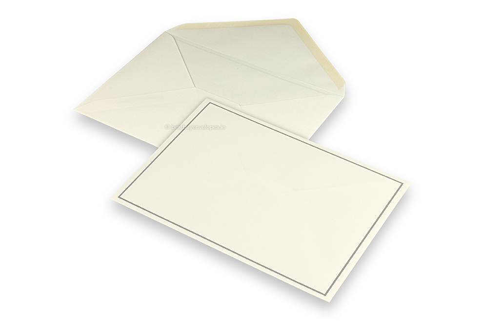 Mourning envelopes - Cream + double border, 156 x 220 mm
